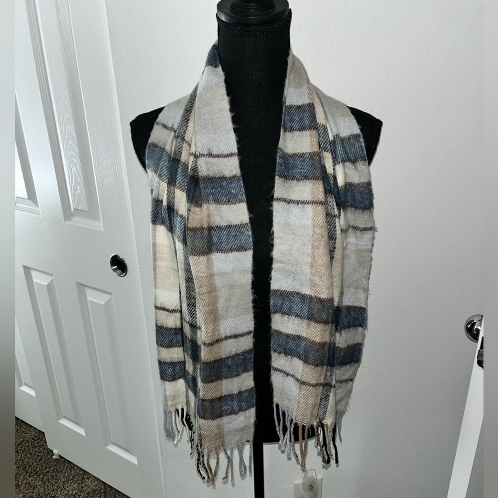Striped Fringe Scarf